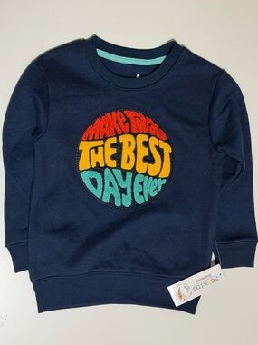 Kids Navy 'Make Today The Best Day Ever' Crew Sweatshirt